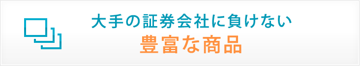 大手の証券会社に負けない豊富な商品
